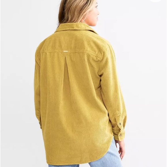 Billabong So Stoked Corduroy Shacket shirt jacket Kiwi oversized womens S cotton - Picture 8 of 11